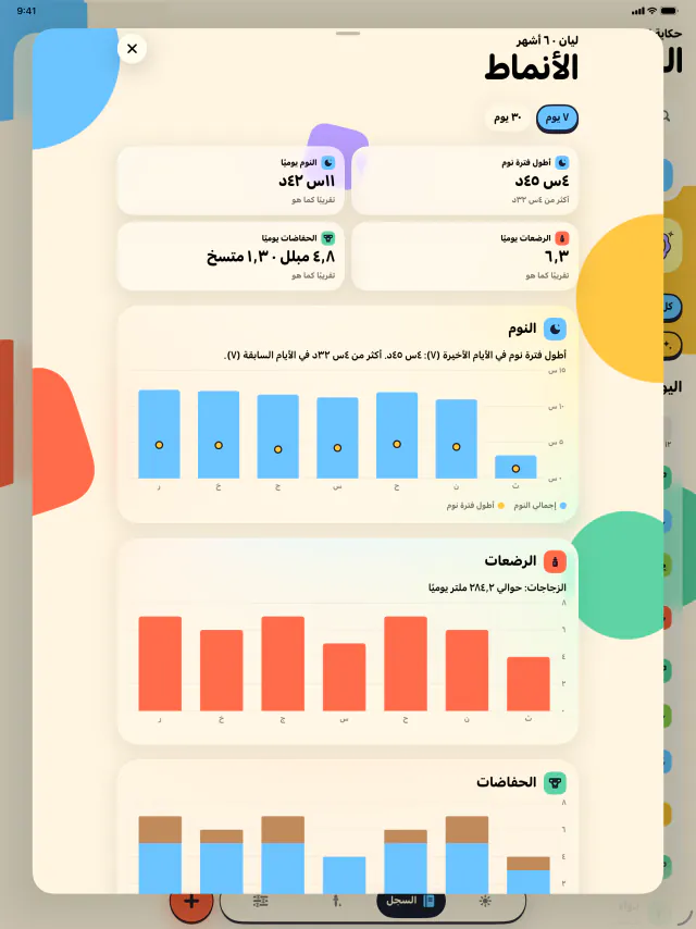iPad · نوم أكثر وتخمين أقل