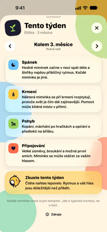 Co čekat, týden po týdnu