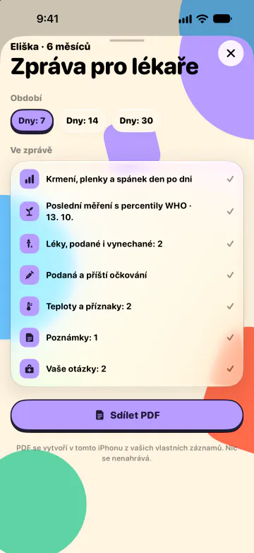 Zpráva pro pediatra