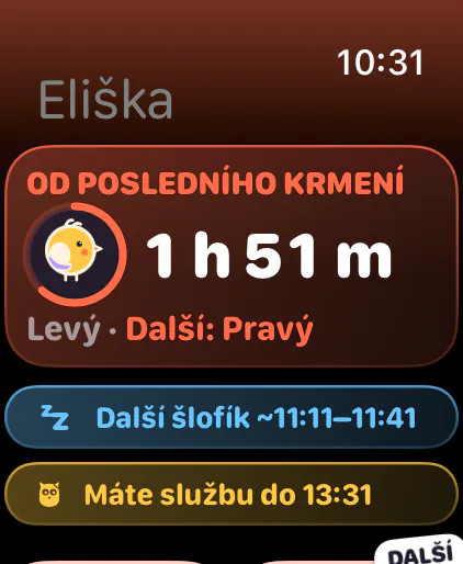 Od posledního kojení, s další stranou