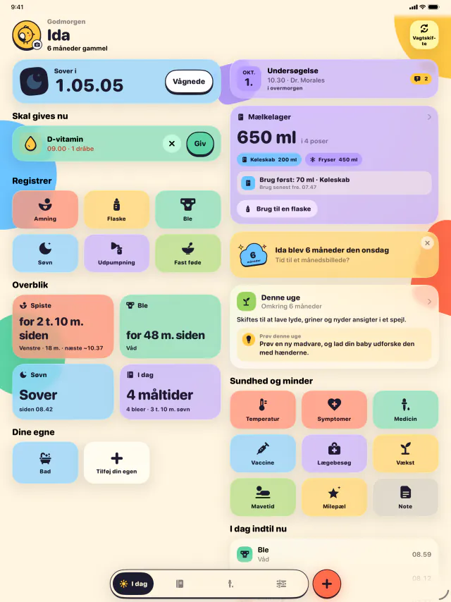 iPad · Hver amning, lur og ble med ét tryk