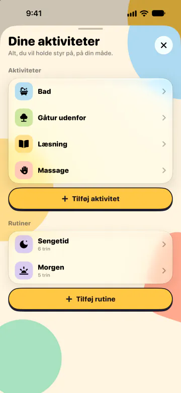 Aktiviteter og rutiner