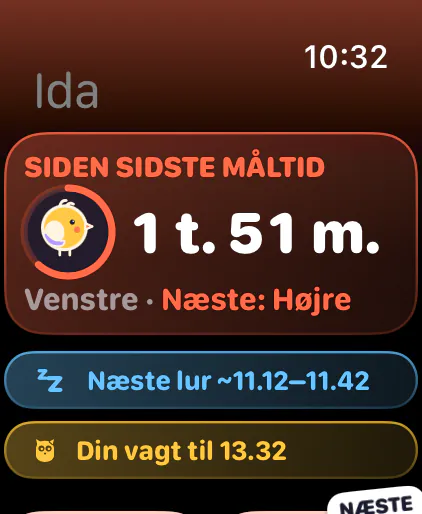 Siden sidste amning, med næste side