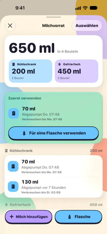 Milchvorrat