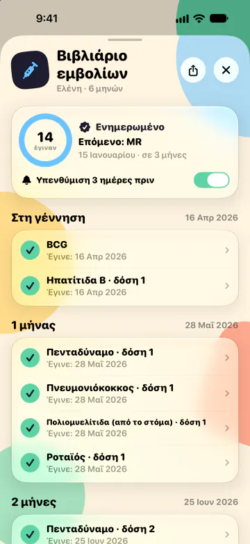 Βιβλιάριο εμβολίων