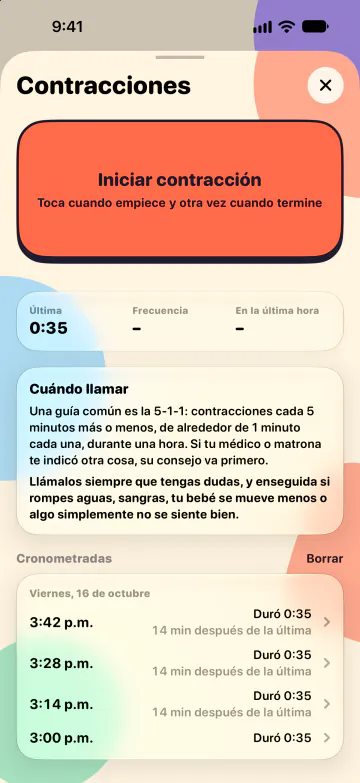 Cronómetro de contracciones