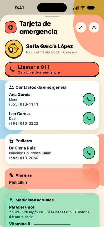 Tarjeta de emergencia