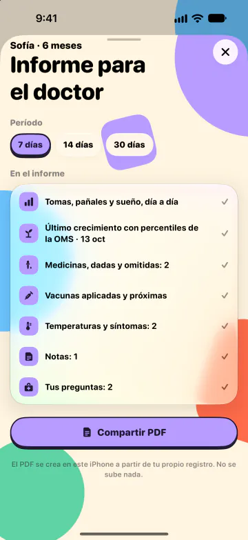 Informe para el pediatra