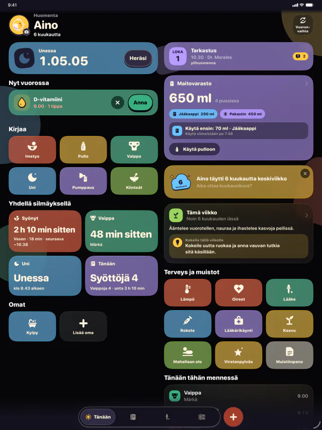 iPad · Hellävarainen kello 3 yöllä