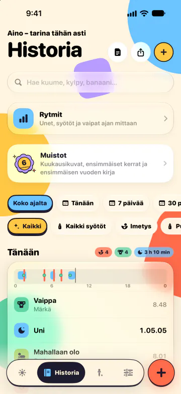 Historia ja haku