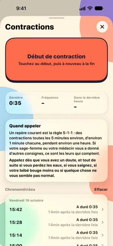Minuteur de contractions