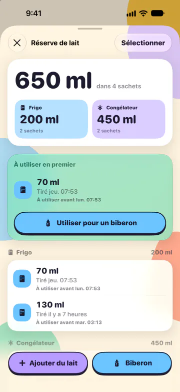 Réserve de lait