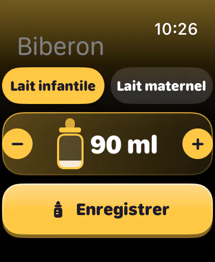 Notation d’un biberon