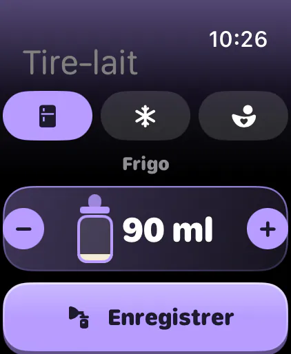 Tire-lait vers la réserve de lait