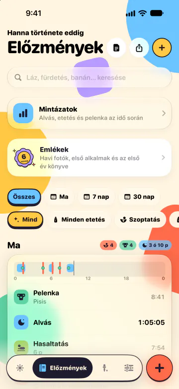 Előzmények és keresés