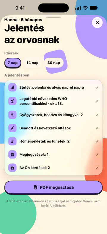 Jelentés a gyerekorvosnak