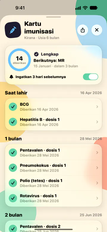 Kartu imunisasi