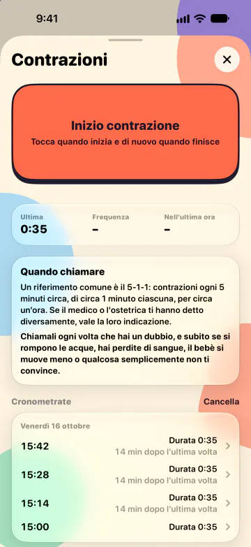 Timer contrazioni