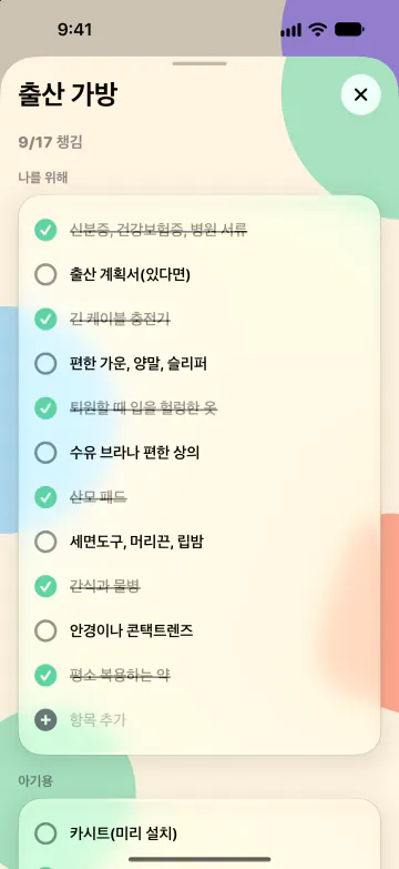 출산 가방
