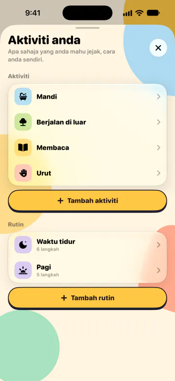 Aktiviti dan rutin