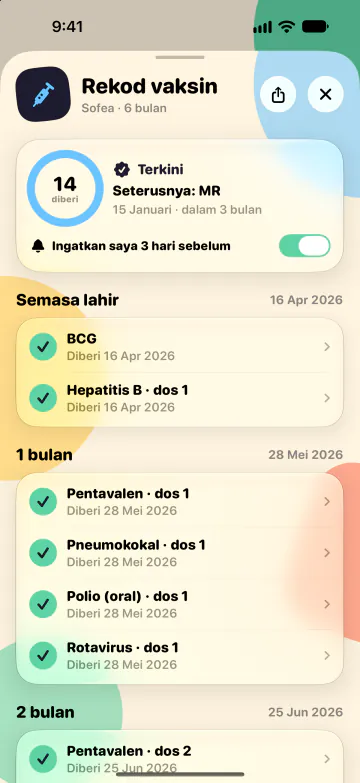 Rekod vaksin