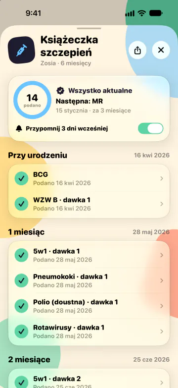 Książeczka szczepień