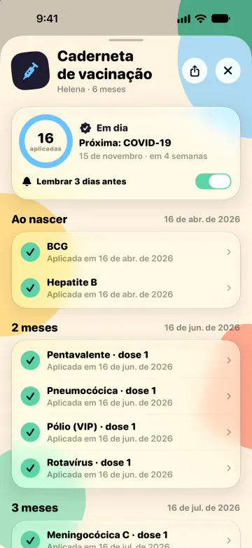 Caderneta de vacinação