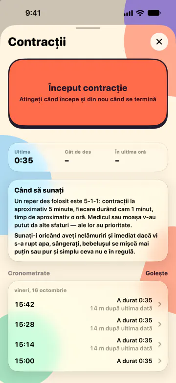 Cronometru pentru contracții