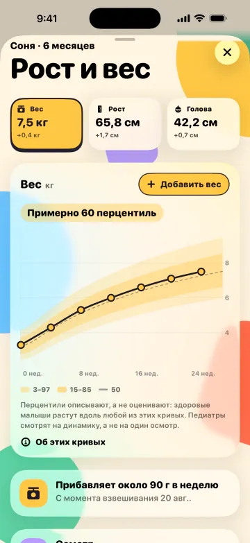 Смотрите, как растёт малыш