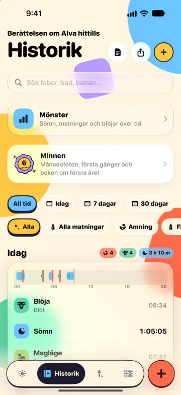 Historik och sök