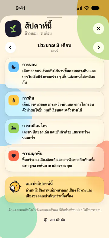 รู้ว่าจะเจออะไร ทีละสัปดาห์