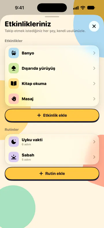 Etkinlikler ve rutinler