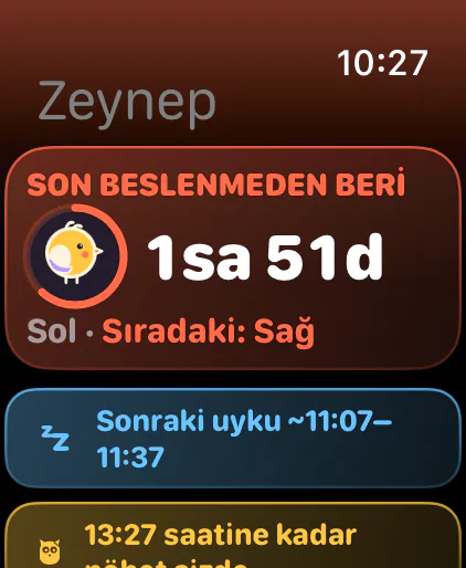 Son beslenmeden bu yana geçen süre ve sıradaki taraf