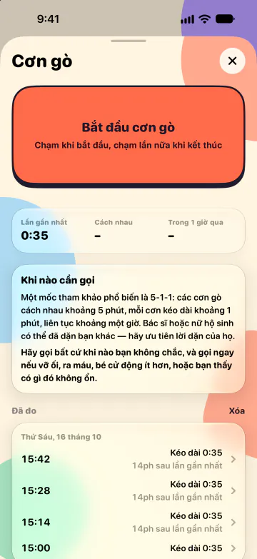 Bấm giờ cơn gò