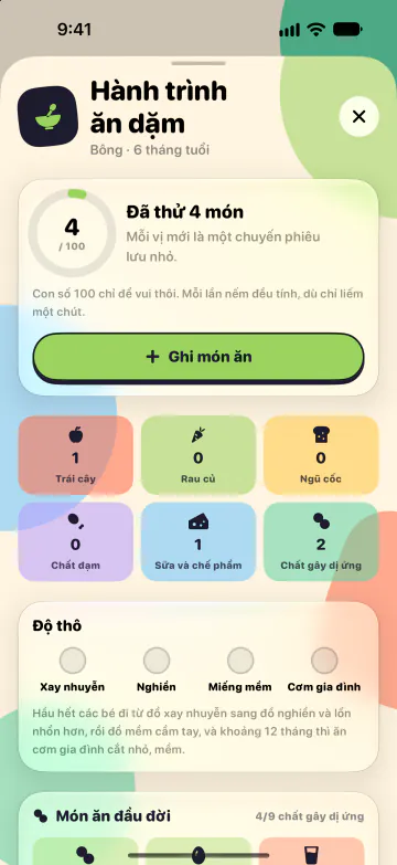 Bắt đầu ăn dặm