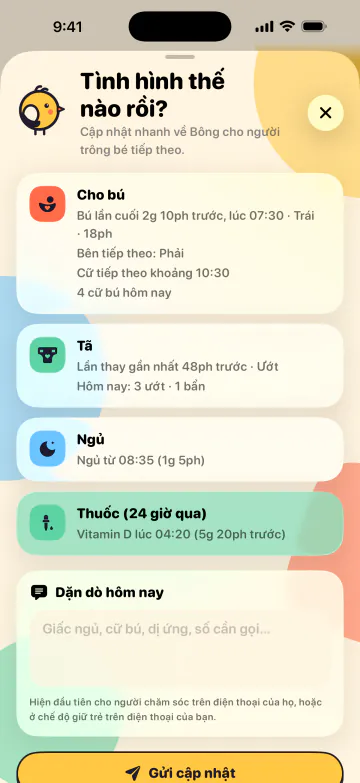 Cả bố và mẹ luôn cập nhật