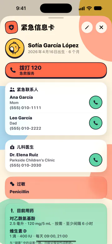 紧急信息卡